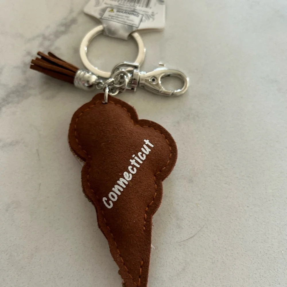 Whimsical Brown and Pink Ice Cream Key Holder